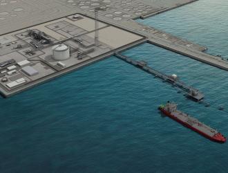 3D view of TotalEnergies' Marsa LNG project, Sohar port, Oman